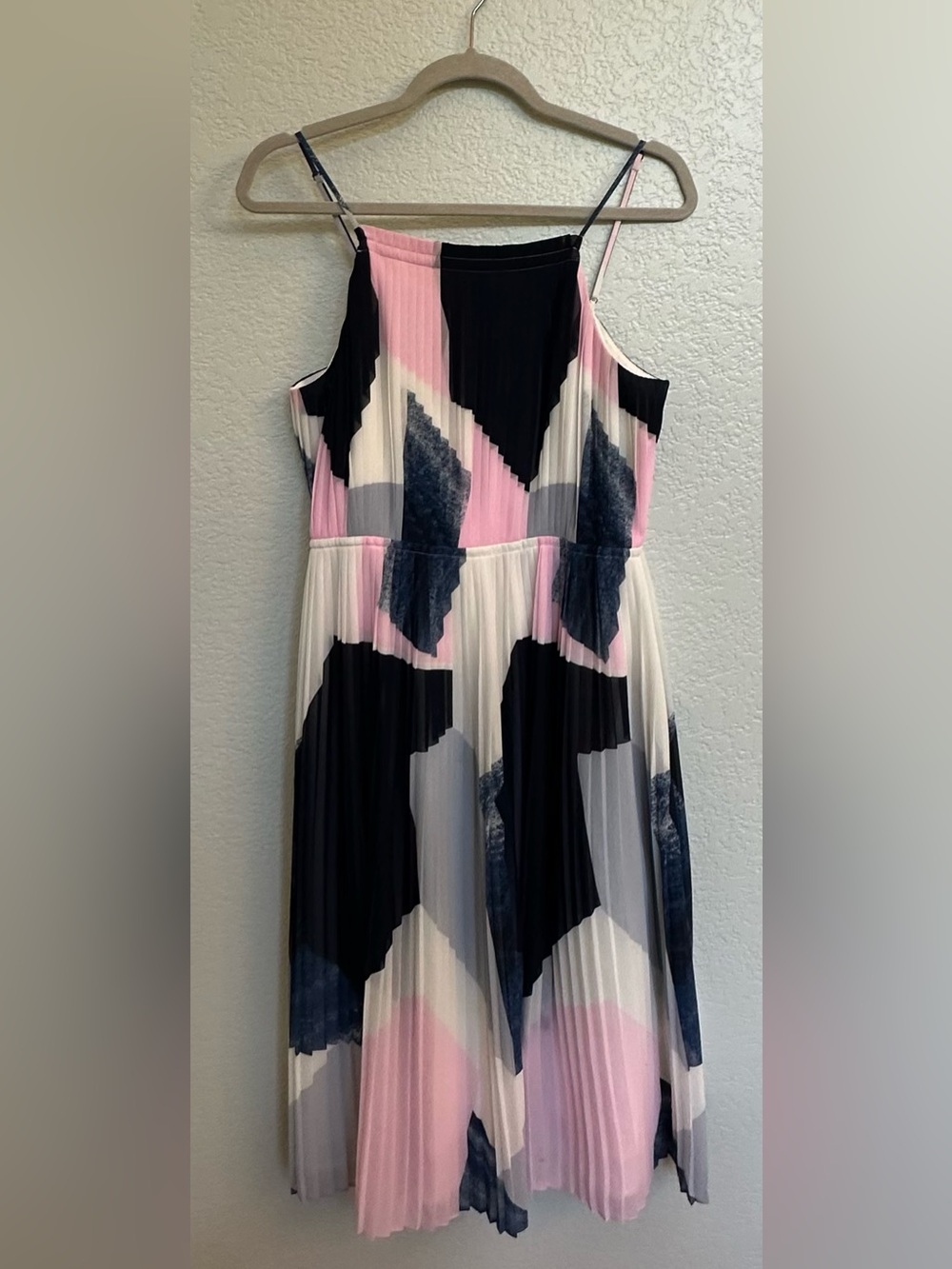 Banana Republic Petite Abstract Print Pleated Midi Dress 12P